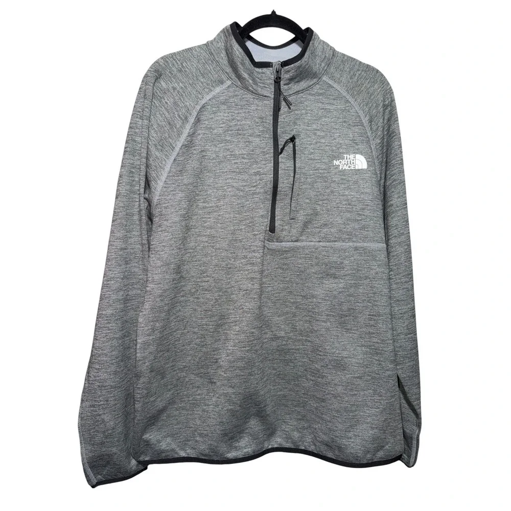 The North Face Men's L Gray Raglan 1/2 Zip Fleece Pullover Chest Pocket NWOT